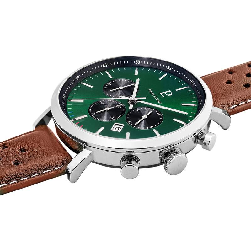 Montre PIERRE LANNIER baron homme bracelet cuir brun - vue 2