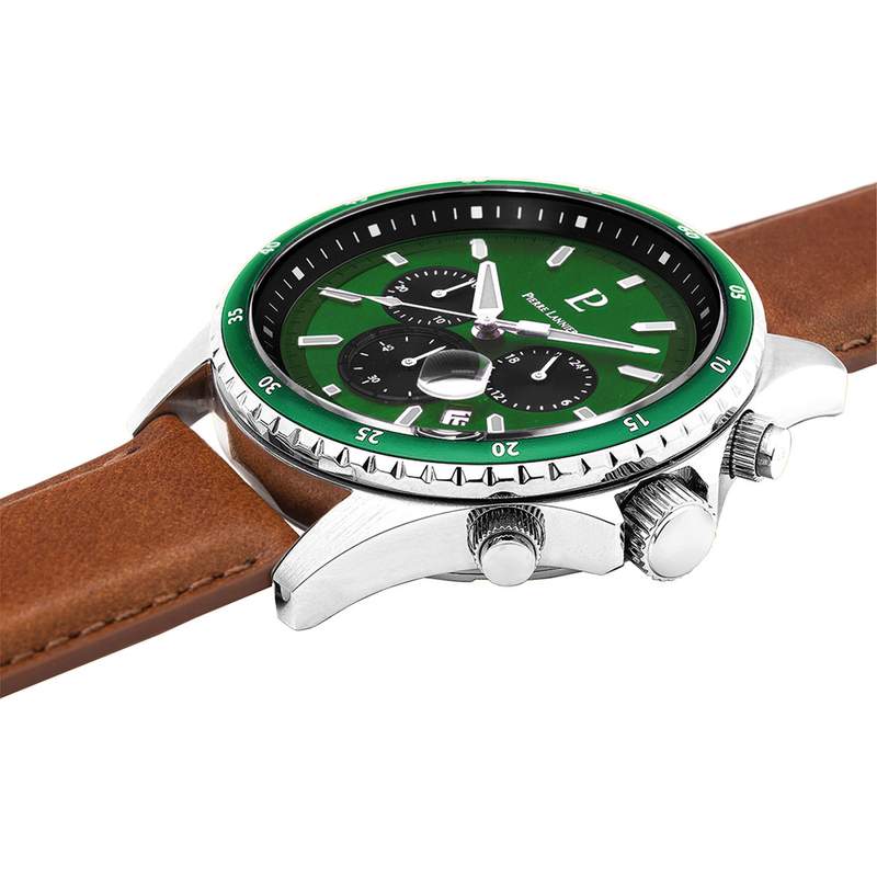 Montre PIERRE LANNIER cronos homme bracelet cuir brun - vue 2