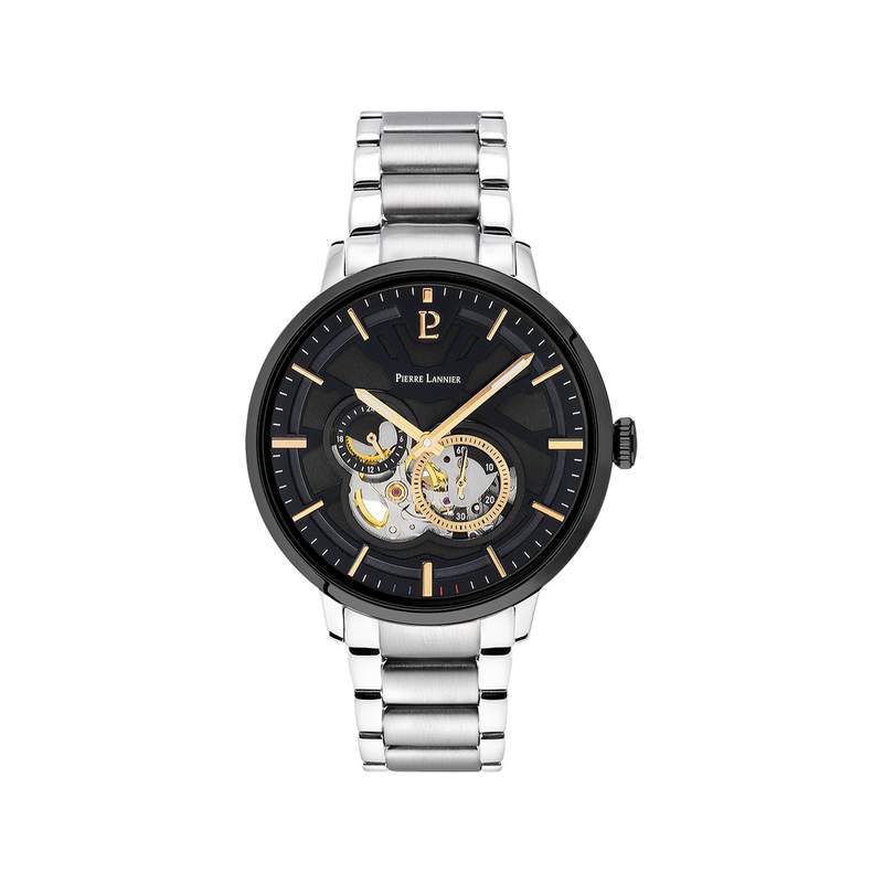 Montre PIERRE LANNIER trio homme automatique, bracelet acier - vue 1