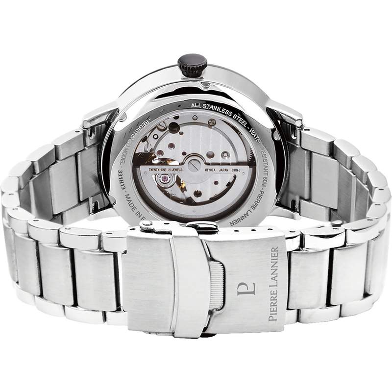Montre PIERRE LANNIER trio homme automatique, bracelet acier - vue 3