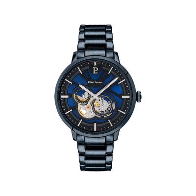 Montre PIERRE LANNIER trio homme automatique, bracelet acier bleu