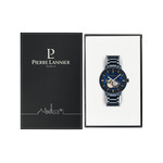 Montre PIERRE LANNIER trio homme automatique, bracelet acier bleu - vue D1