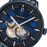 Montre PIERRE LANNIER trio homme automatique, bracelet acier bleu - vue D2