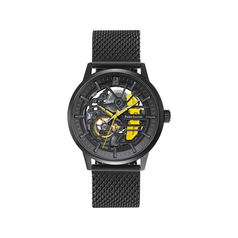 Montre PIERRE LANNIER paddock homme automatique, bracelet acier noir - vue 1