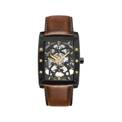 Montre PIERRE LANNIER hector homme automatique, bracelet cuir brun - vue 1