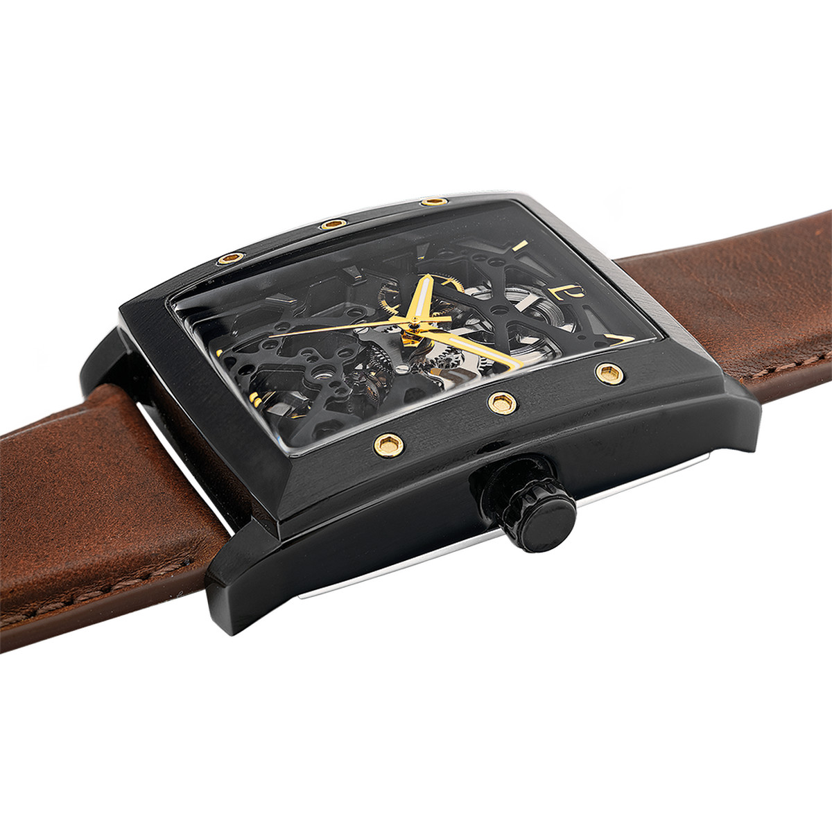 Montre PIERRE LANNIER hector homme automatique, bracelet cuir brun - vue 2