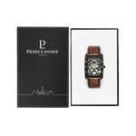 Montre PIERRE LANNIER hector homme automatique, bracelet cuir brun - vue D1