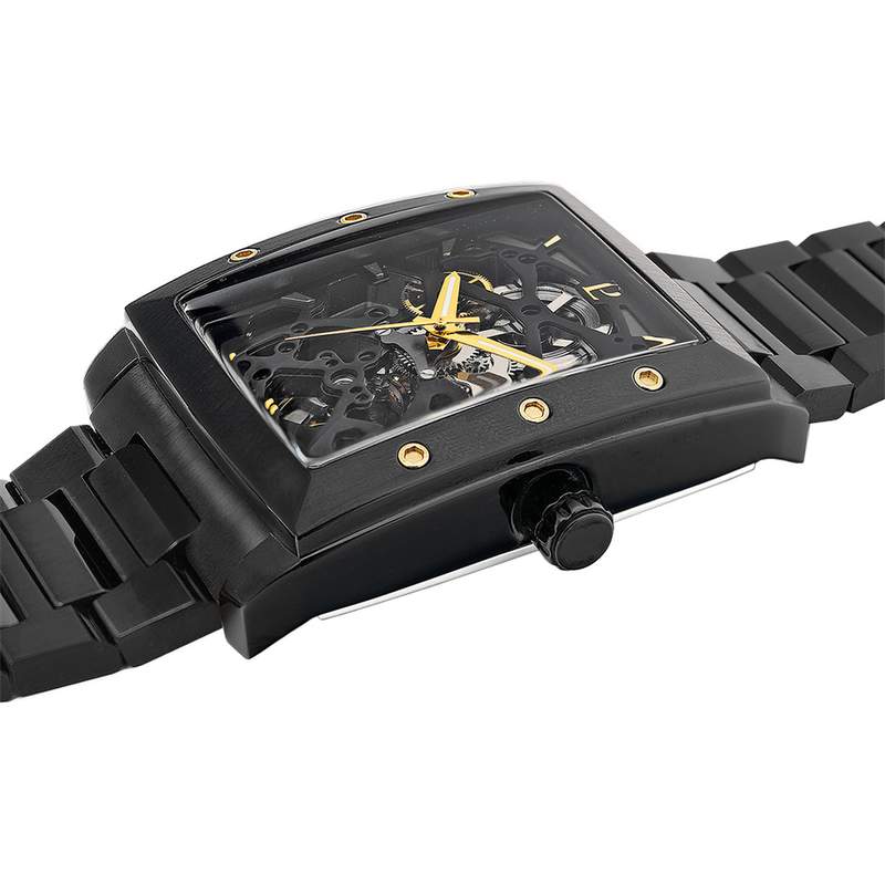 Montre PIERRE LANNIER hector homme automatique, bracelet acier noir - vue 2
