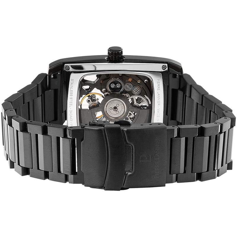 Montre PIERRE LANNIER hector homme automatique, bracelet acier noir - vue 3