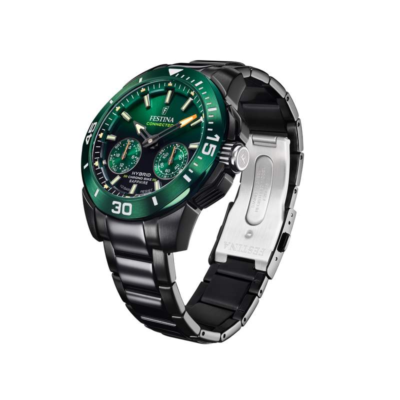 Montre FESTINA connected homme connecté, bracelet acier noir - vue 2