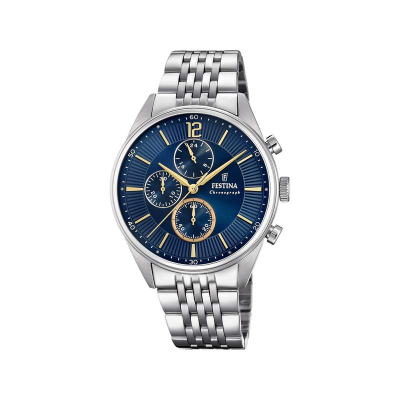 Montre FESTINA timeless chronograph homme chronographe, bracelet acier - vue 1
