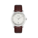 BOSS-herenhorloge met bruine leren band - afbeelding 1
