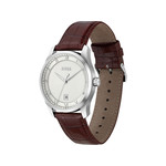 BOSS herenhorloge met bruine leren band - afbeelding 2