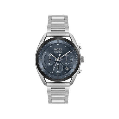 Montre BOSS sport lux homme chronographe, bracelet acier argent - vue 1