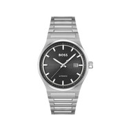Montre BOSS sport lux homme automatique, bracelet acier argent