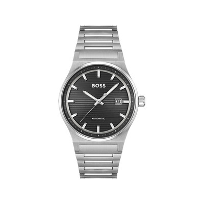Montre BOSS sport lux homme automatique, bracelet acier argent