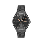 Montre BOSS business homme bracelet acier noir - vue 1