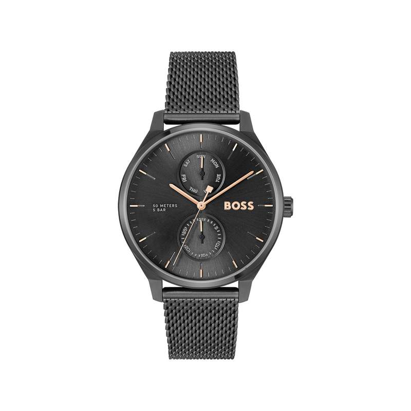 Montre BOSS business homme bracelet acier noir - vue 1