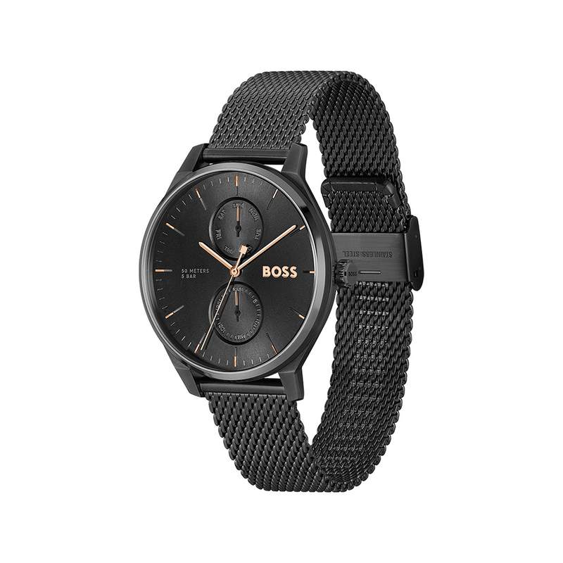 Montre BOSS business homme bracelet acier noir - vue 2