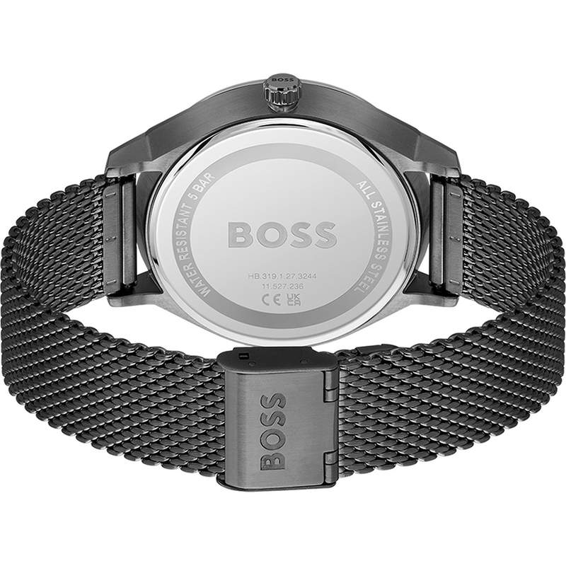Montre BOSS business homme bracelet acier noir - vue 3
