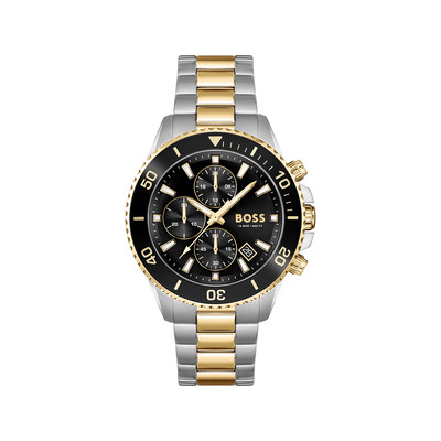 Montre BOSS athleisure homme chronographe, bracelet acier bicolore - vue 1