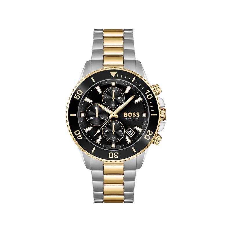 Montre BOSS athleisure homme chronographe, bracelet acier bicolore - vue 1