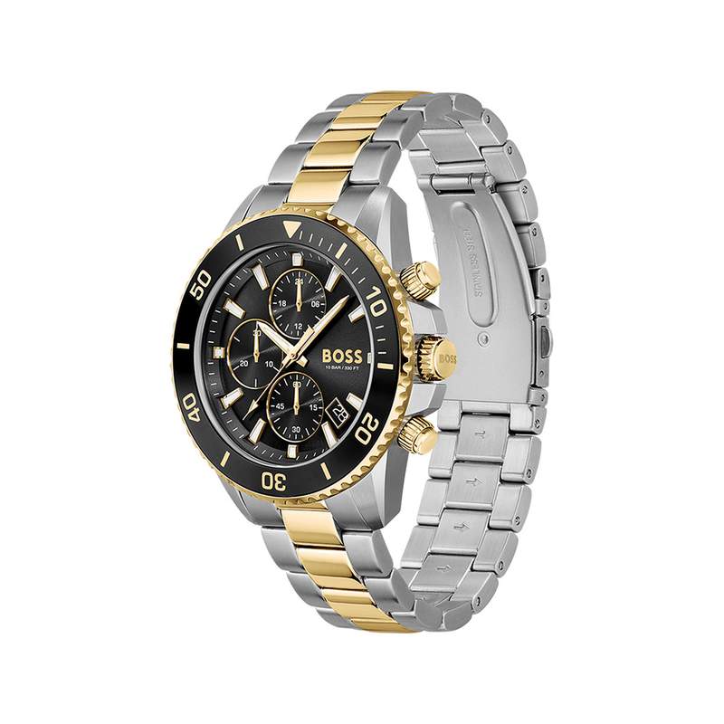 Montre BOSS athleisure homme chronographe, bracelet acier bicolore - vue 2