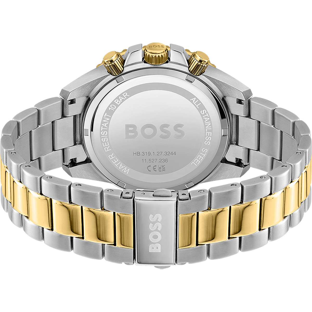 Montre BOSS athleisure homme chronographe, bracelet acier bicolore - vue 3