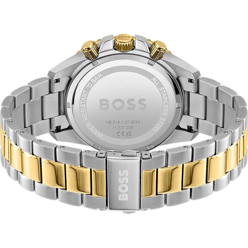 Montre BOSS athleisure homme chronographe, bracelet acier bicolore - vue 3