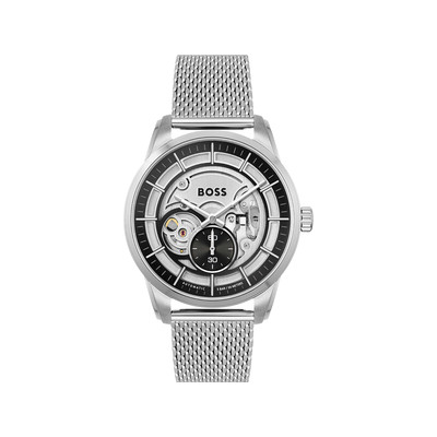 Montre BOSS sport lux homme automatique, bracelet acier argent - vue 1