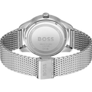 BOSS sport lux men's automatic watch, silver stainless steel bracelet