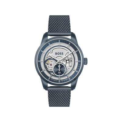 Montre BOSS sport lux homme automatique, bracelet acier bleu - vue 1