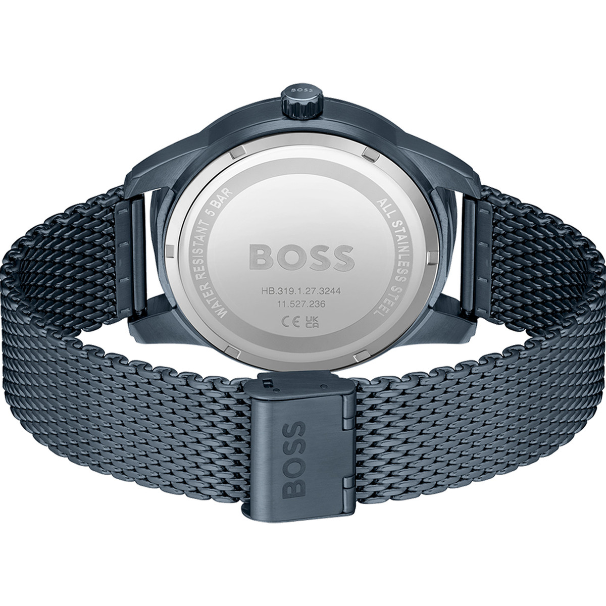 Montre BOSS sport lux homme automatique, bracelet acier bleu - vue 3