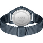 Montre BOSS sport lux homme automatique, bracelet acier bleu - vue 3