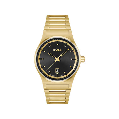 Montre BOSS sport lux homme bracelet acier doré jaune - vue 1