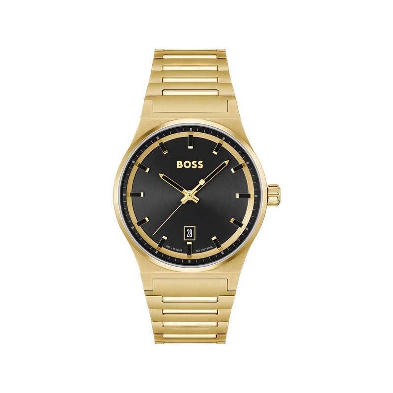Montre BOSS sport lux homme bracelet acier doré jaune - vue 1