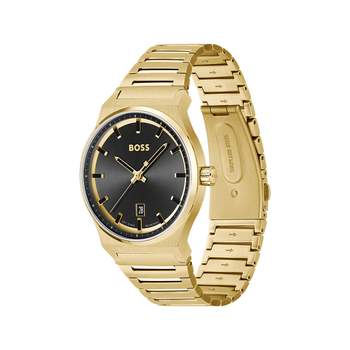 BOSS sportief luxe herenhorloge met geelgouden stalen band