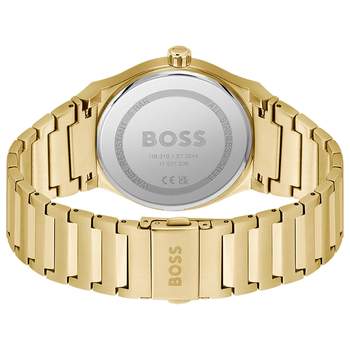BOSS sportief luxe herenhorloge met geelgouden stalen band