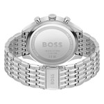 Montre BOSS sport lux homme chronographe, bracelet acier argent - vue 3
