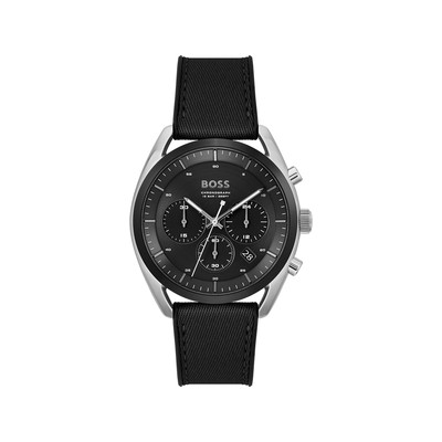 Montre BOSS sport lux homme chronographe, bracelet silicone noir - vue 1