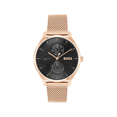 Montre BOSS business homme bracelet acier doré rose