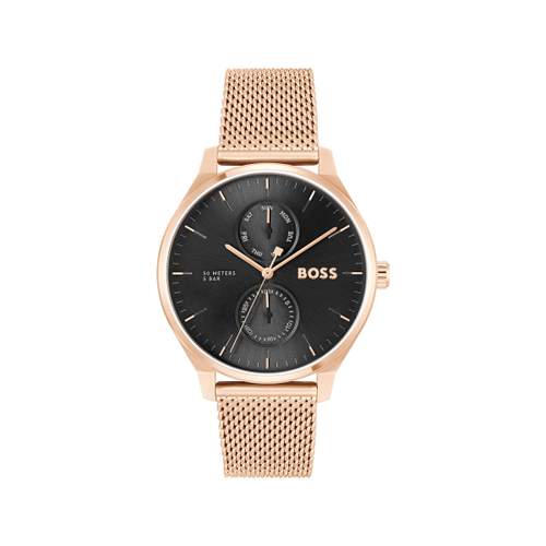 Montre BOSS business homme bracelet acier doré rose