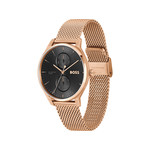 Montre BOSS business homme bracelet acier doré rose - vue 2