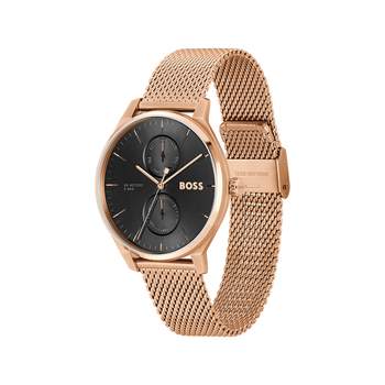 BOSS herenhorloge met roségouden stalen band