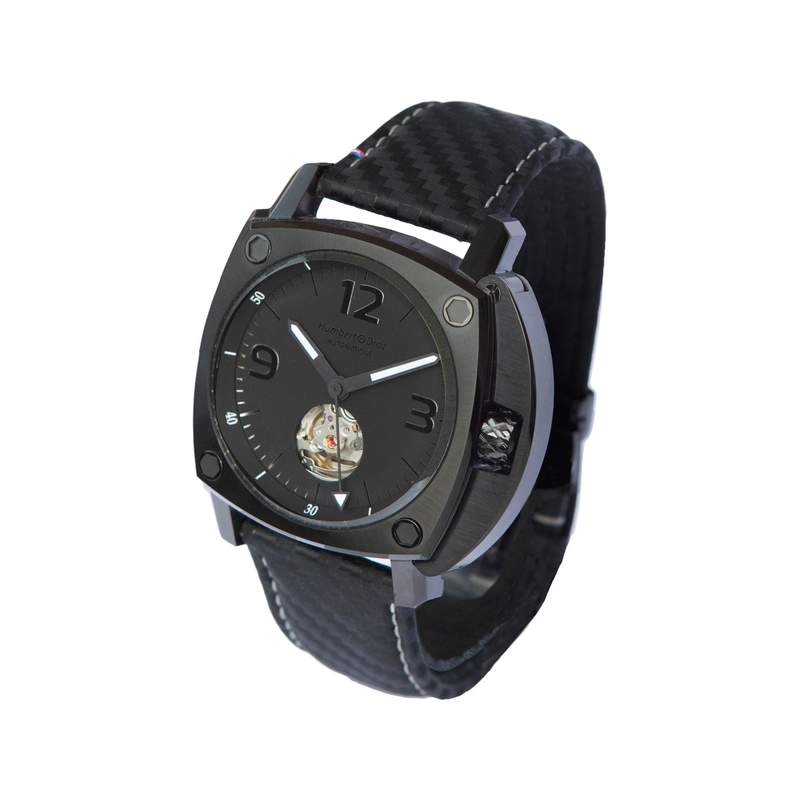 Montre HUMBERT-DROZ hd10 homme automatique, bracelet cuir noir - vue 2