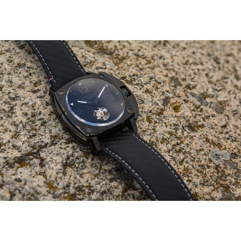 Montre HUMBERT-DROZ hd10 homme automatique, bracelet cuir noir - vue D1