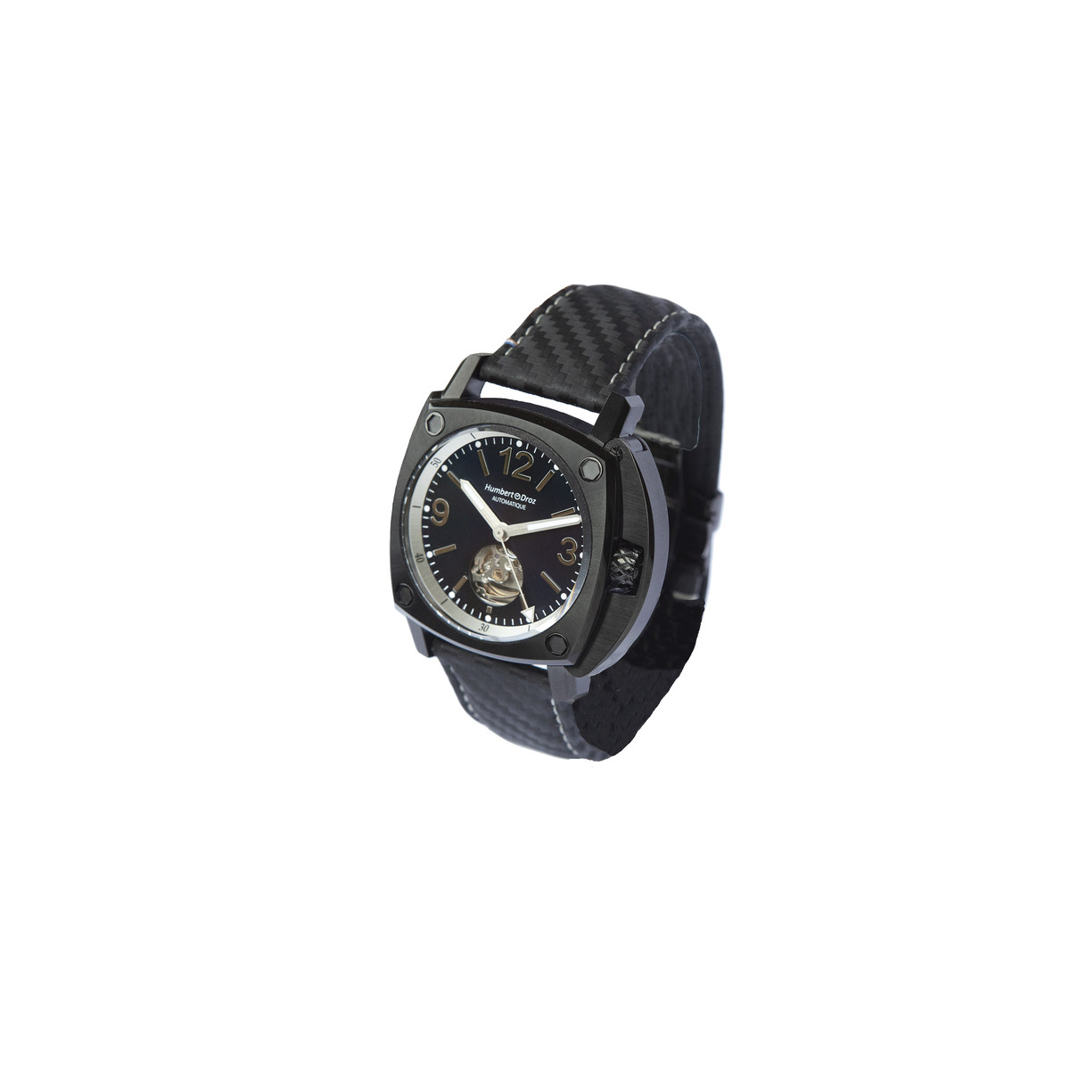 Montre HUMBERT-DROZ hd10 homme automatique, bracelet cuir noir - vue 2