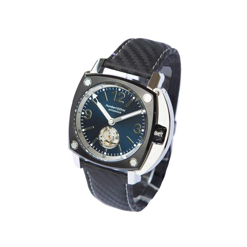 Montre HUMBERT-DROZ hd10 homme automatique, bracelet cuir noir - vue 2