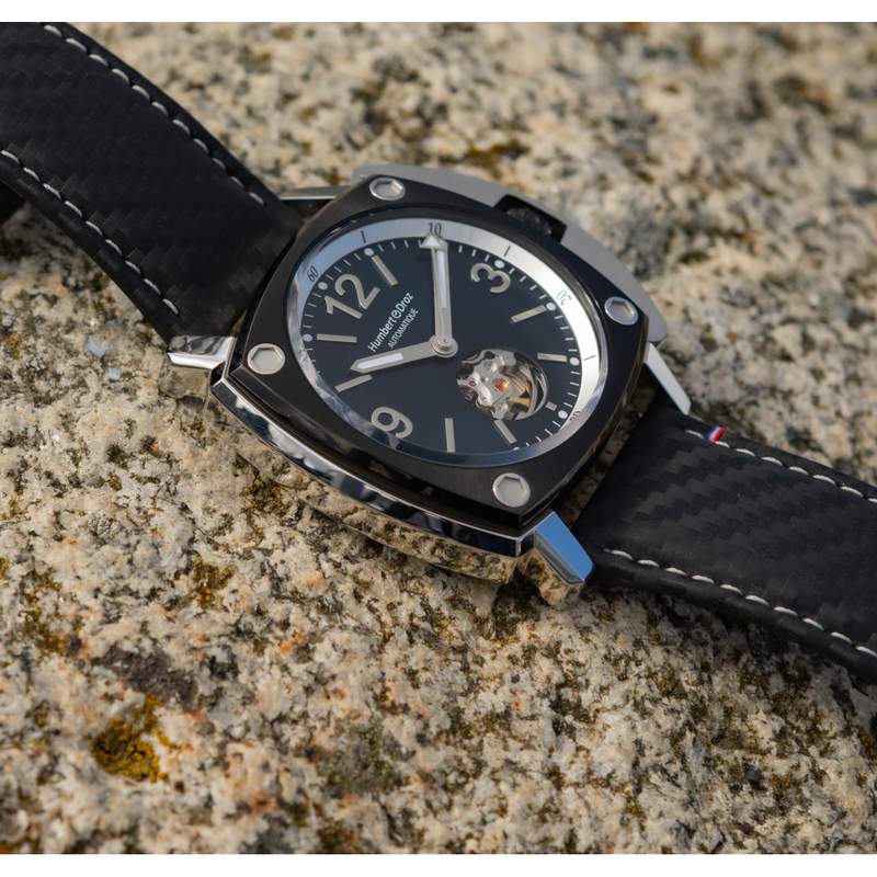 Montre HUMBERT-DROZ hd10 homme automatique, bracelet cuir noir - vue D1