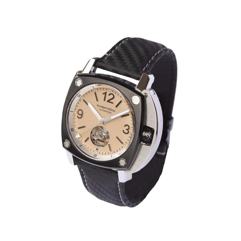Montre HUMBERT-DROZ hd10 homme automatique, bracelet cuir noir - vue 1